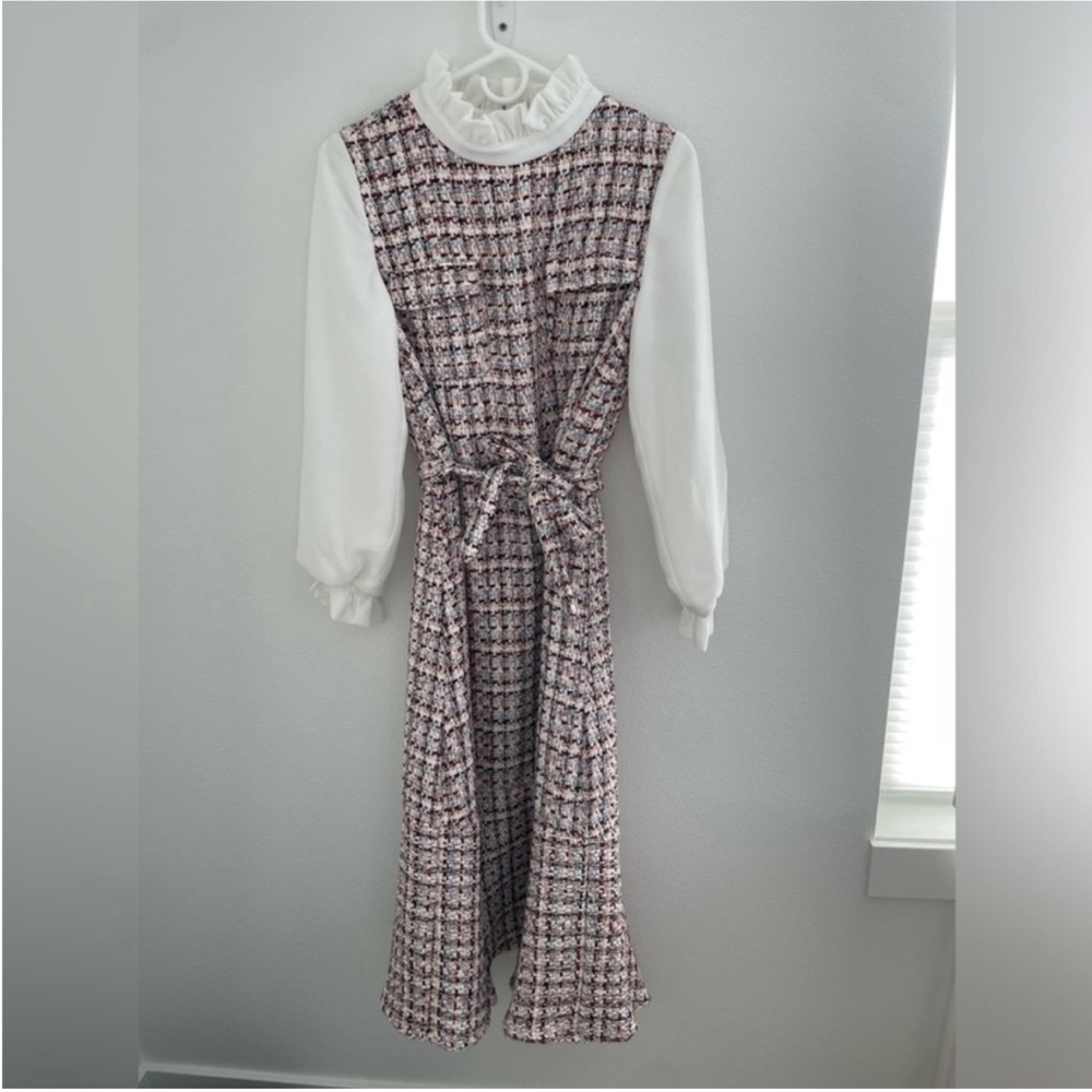Dainty Jewells White Midi Tie Front Dress